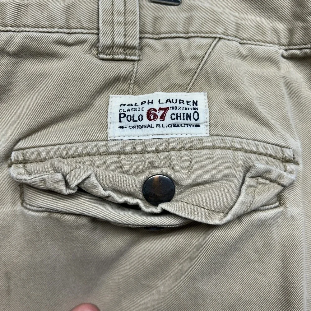 Polo Ralph Lauren Mens Size 42X30 Beige Vintage Cargo Pants (U3)